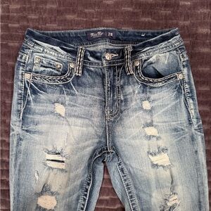 Miss Me Women's Blue Distressed Skinny Jeans